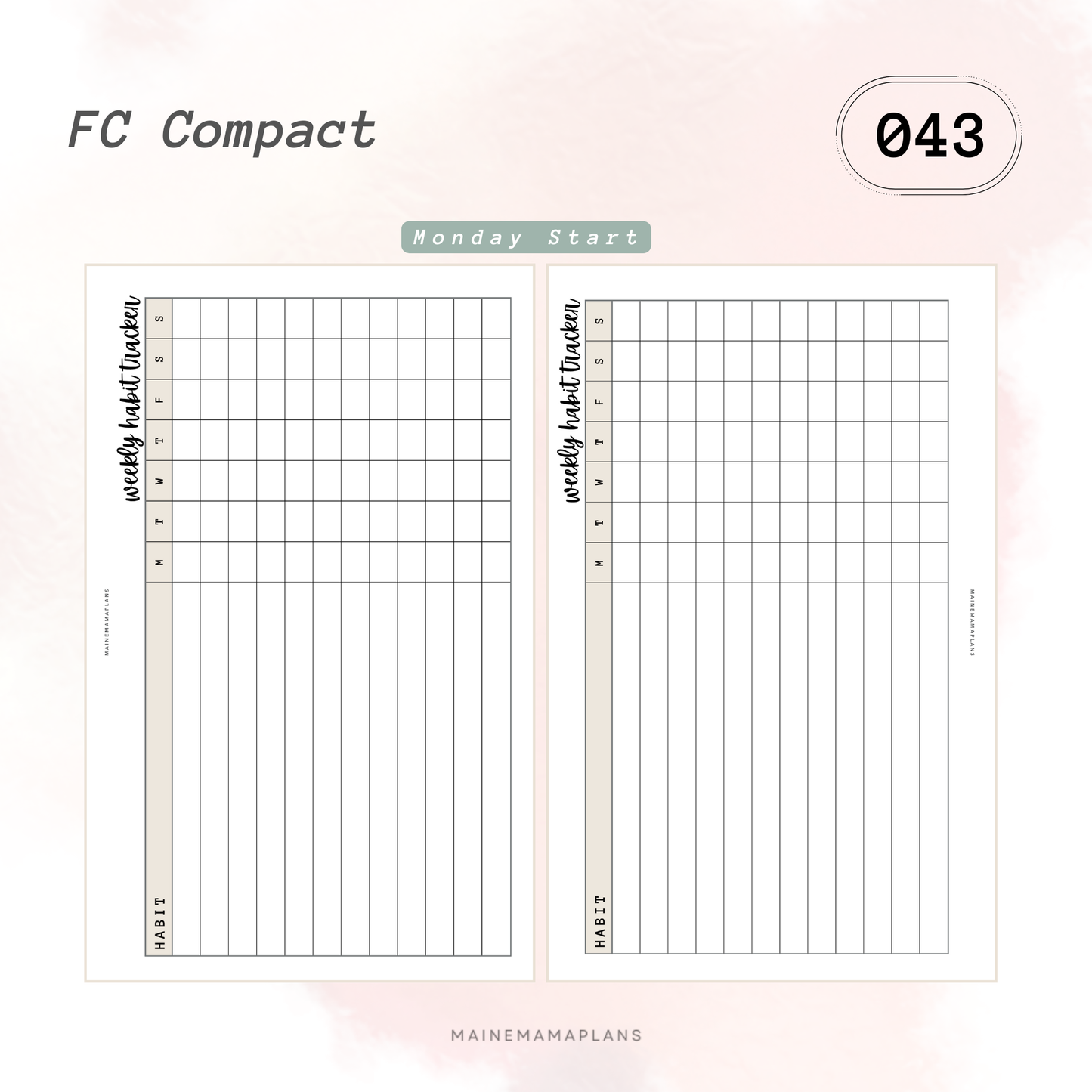 043: Weekly Habit Tracker Insert