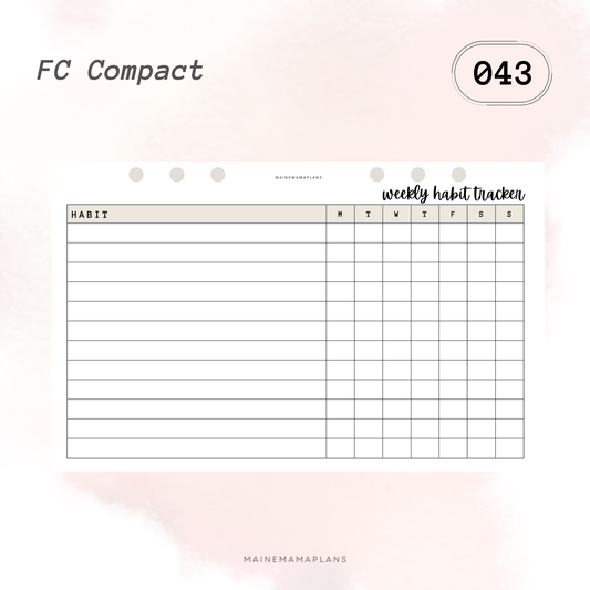 043: Weekly Habit Tracker Insert