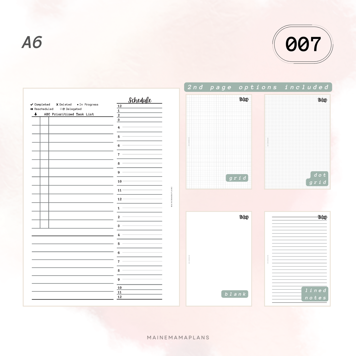 007: Undated Day on 2 Pages w/Schedule (24 Hour) BUNDLE - DO2P