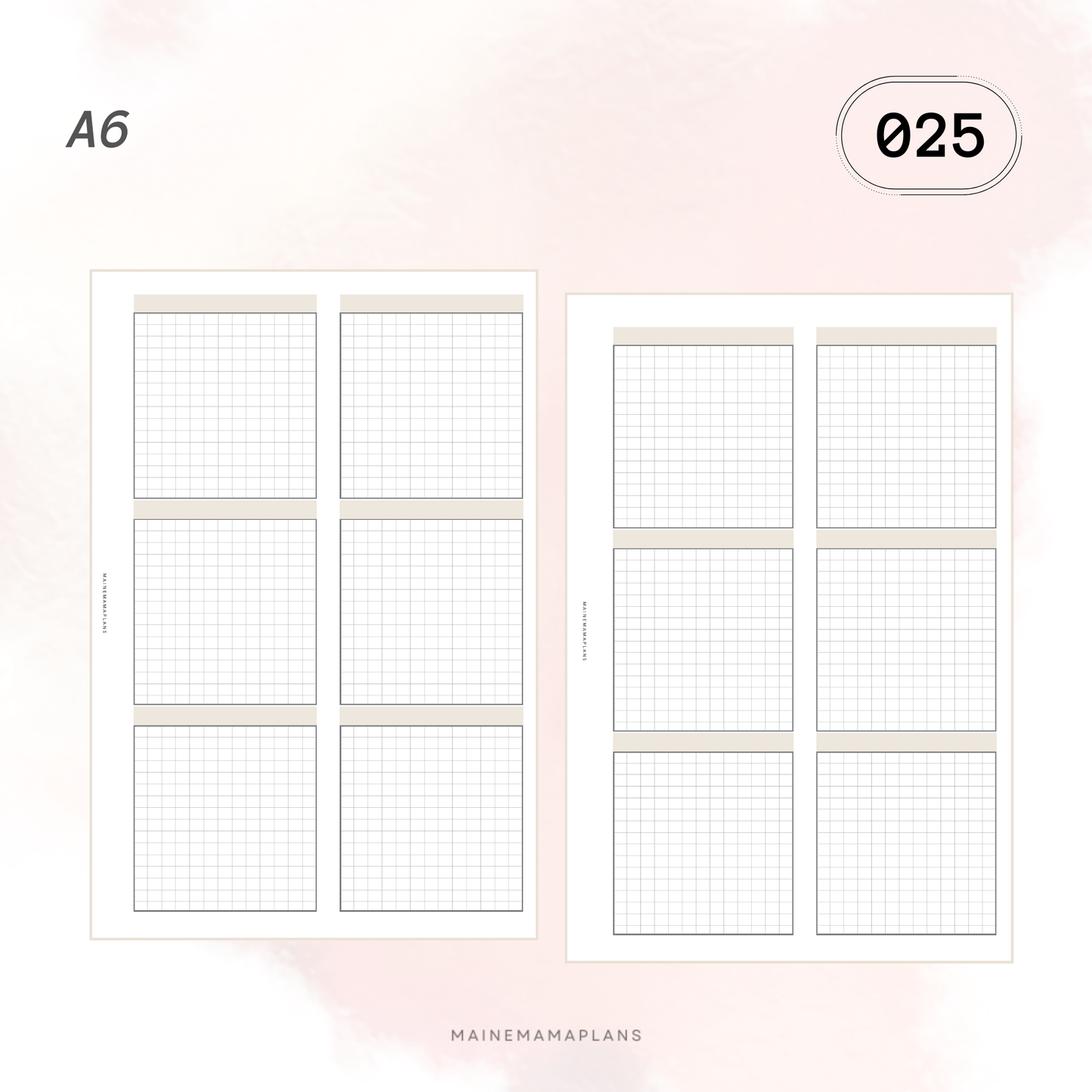 025: 6 Grid Boxes Insert