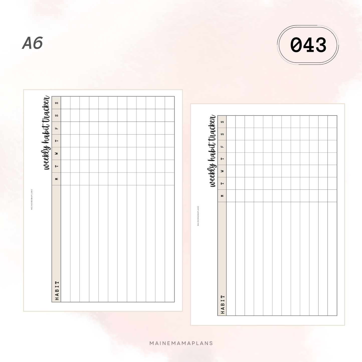 043: Weekly Habit Tracker Insert