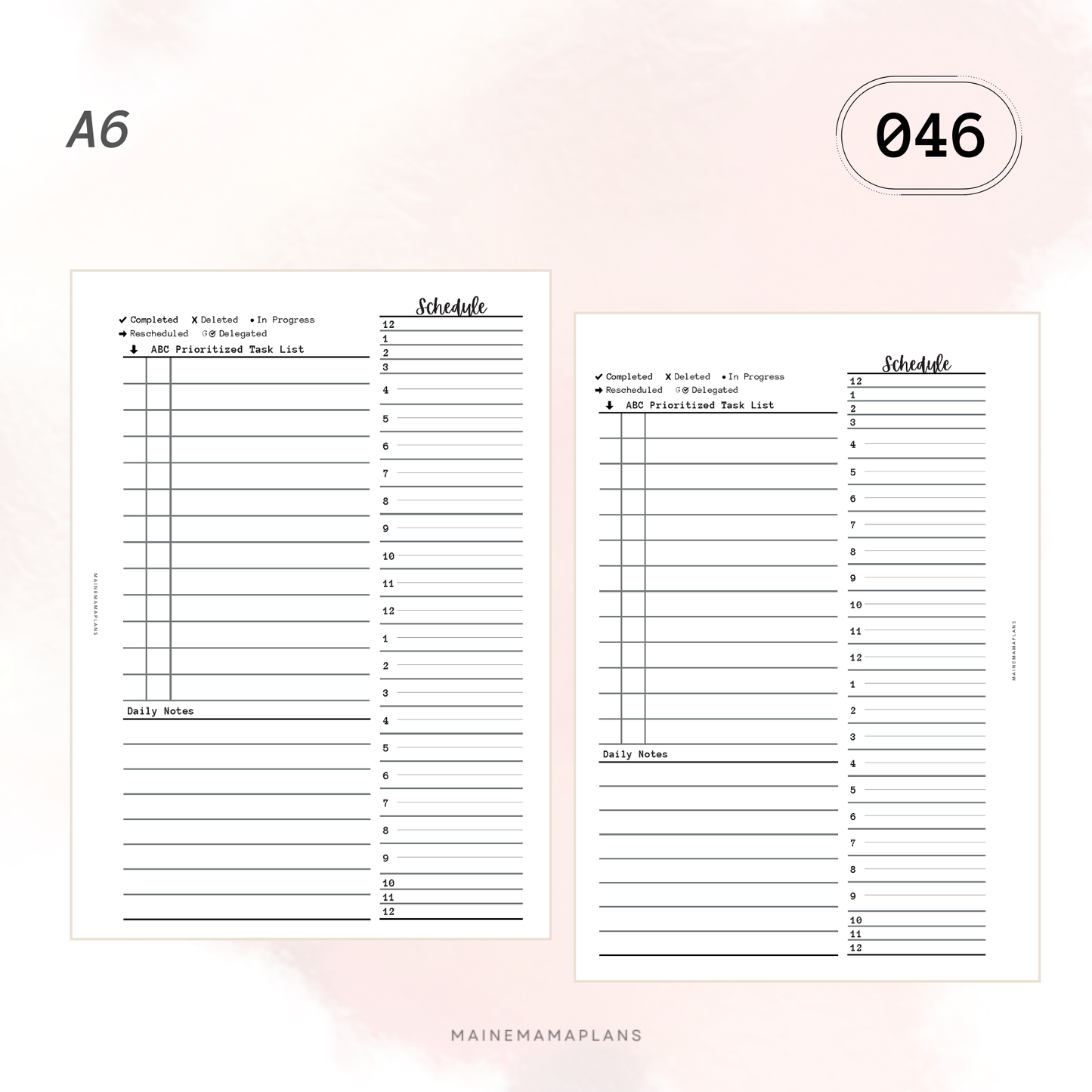 046: Undated DO1P w/Schedule (24 Hour)