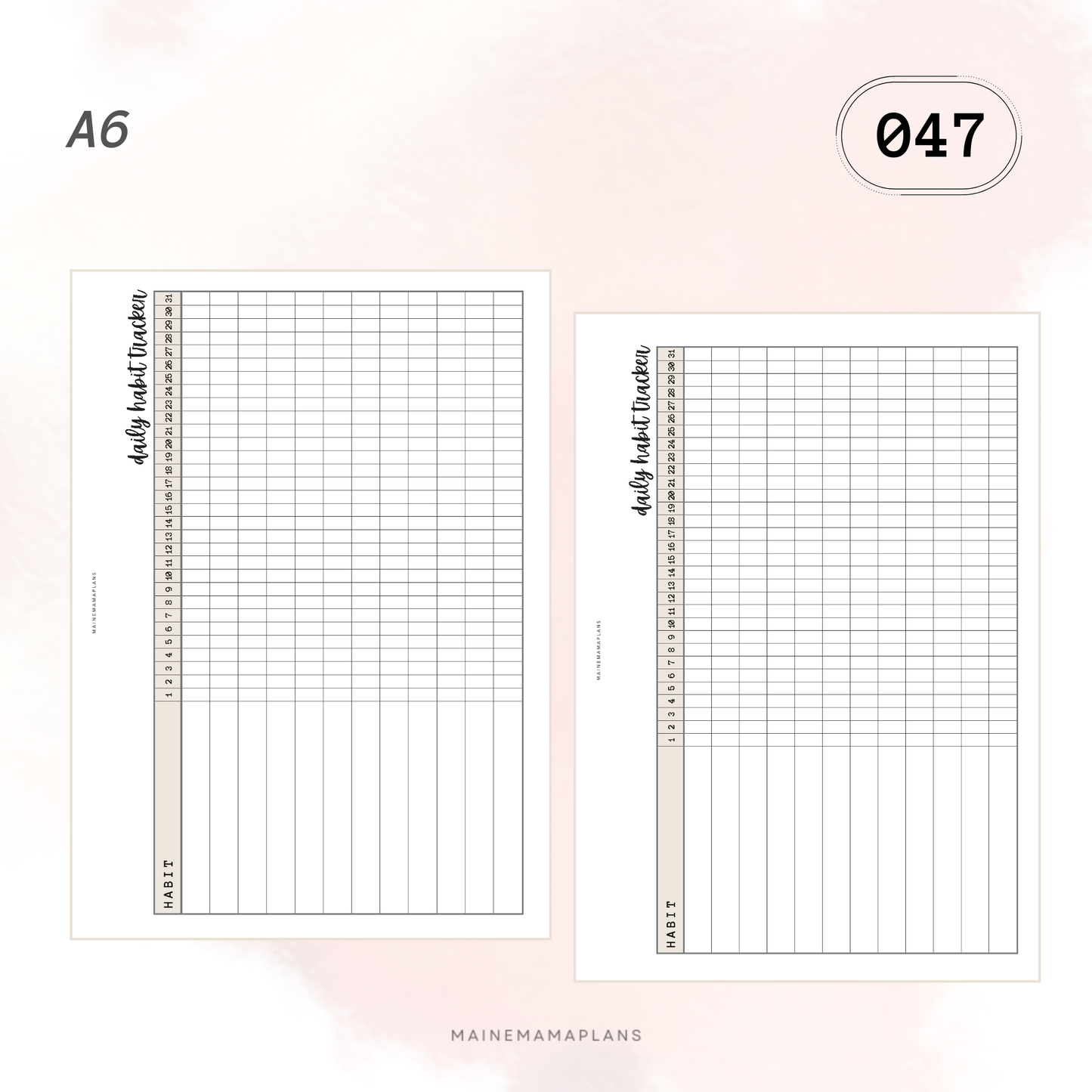 047: Daily Habit Tracker Insert