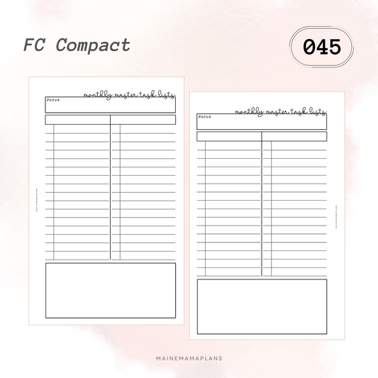 045: Master Task Lists Insert