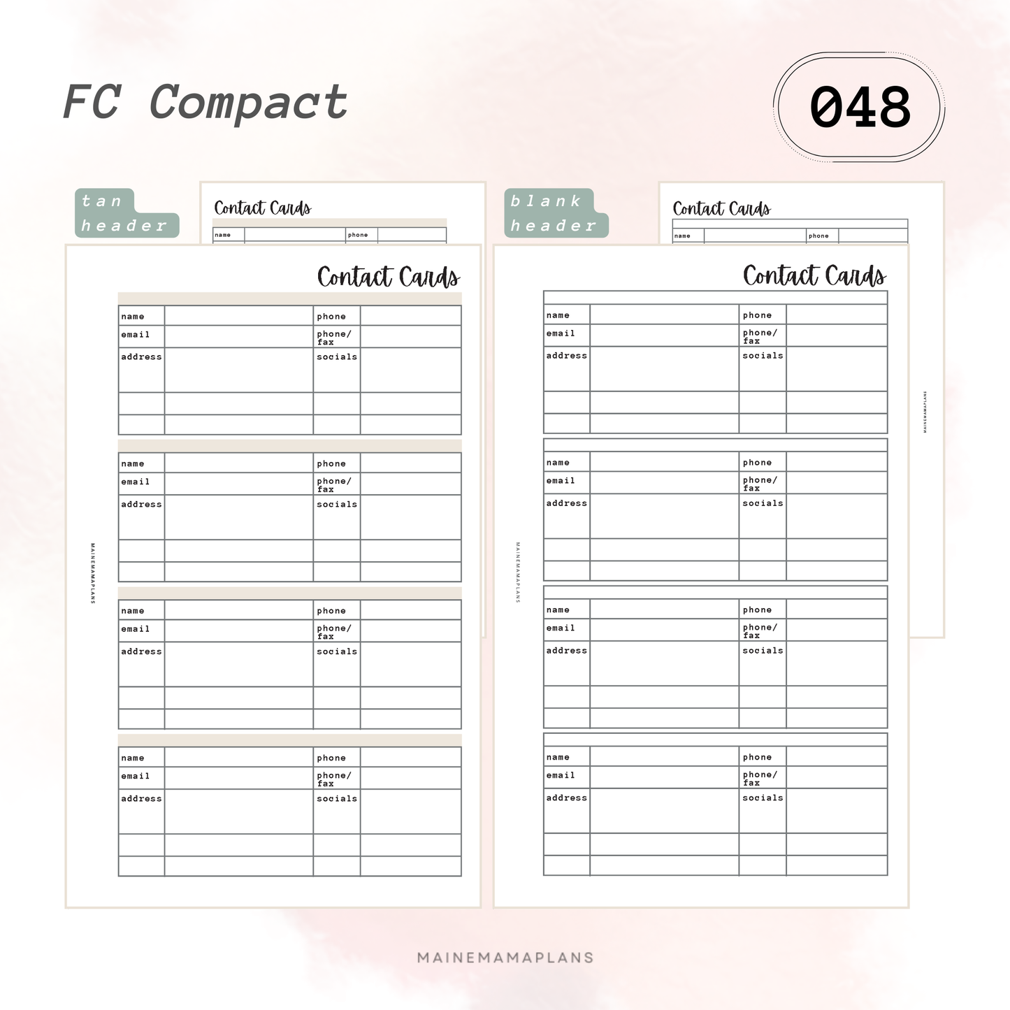 048: Contact Cards Insert