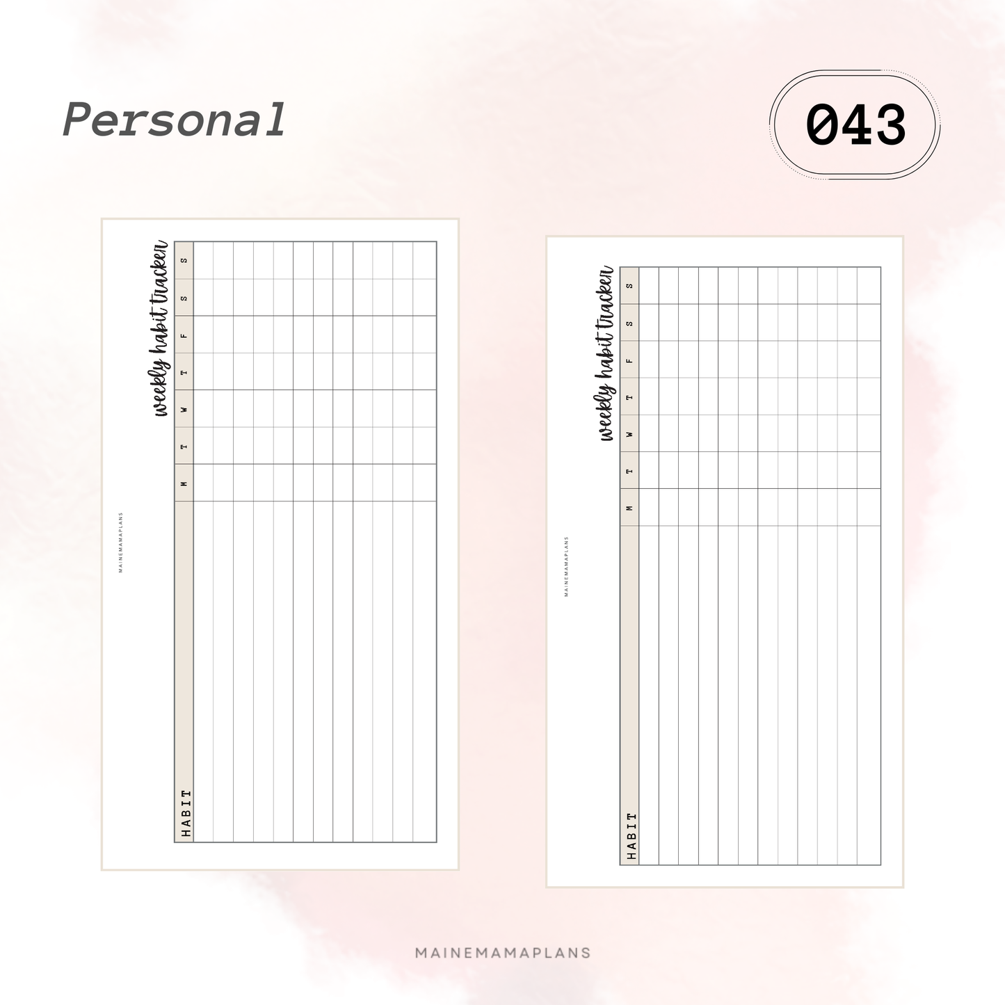 043: Weekly Habit Tracker Insert
