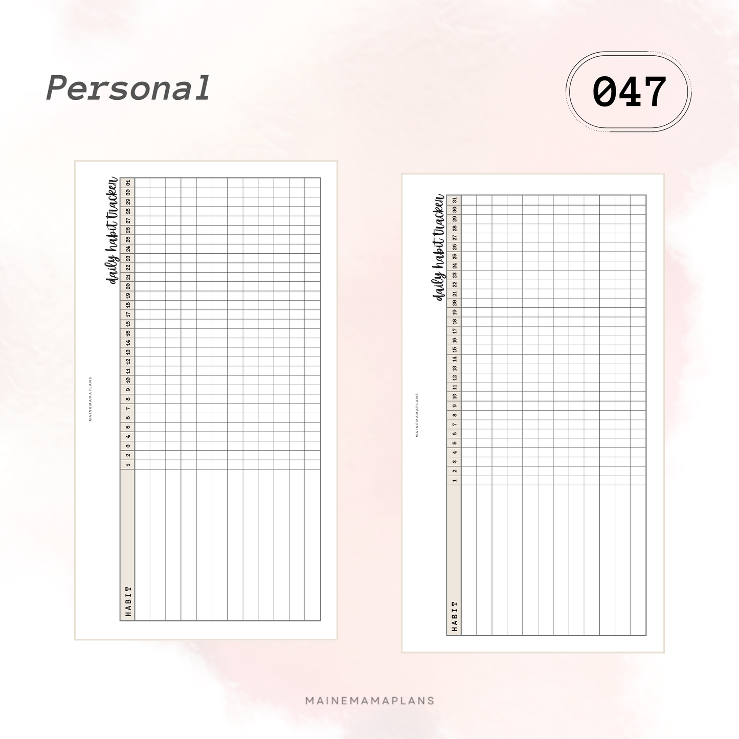 047: Daily Habit Tracker Insert