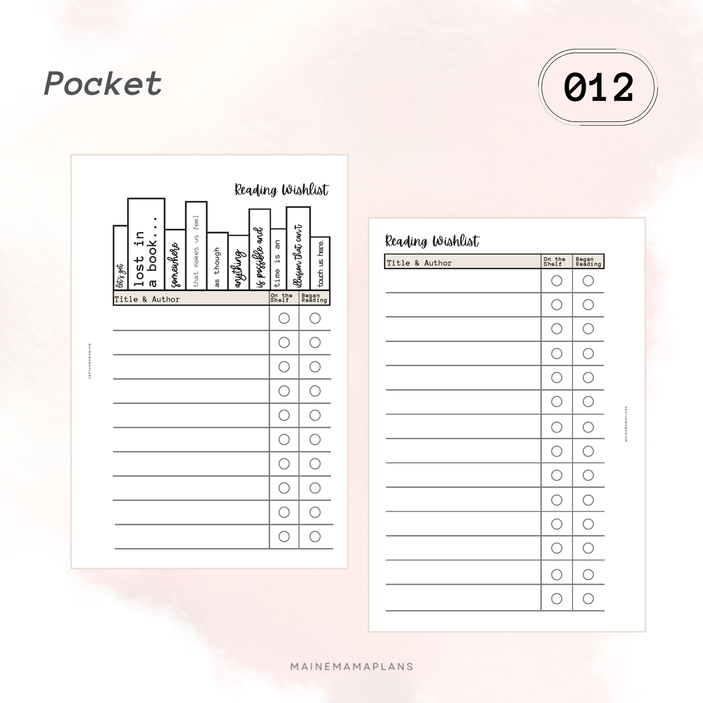 012: Reading Wishlist Insert