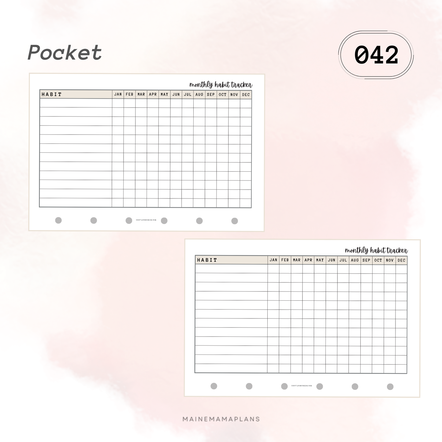 042: Monthly Habit Tracker Insert