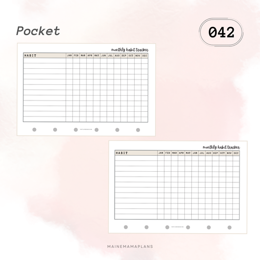 042: Monthly Habit Tracker Insert