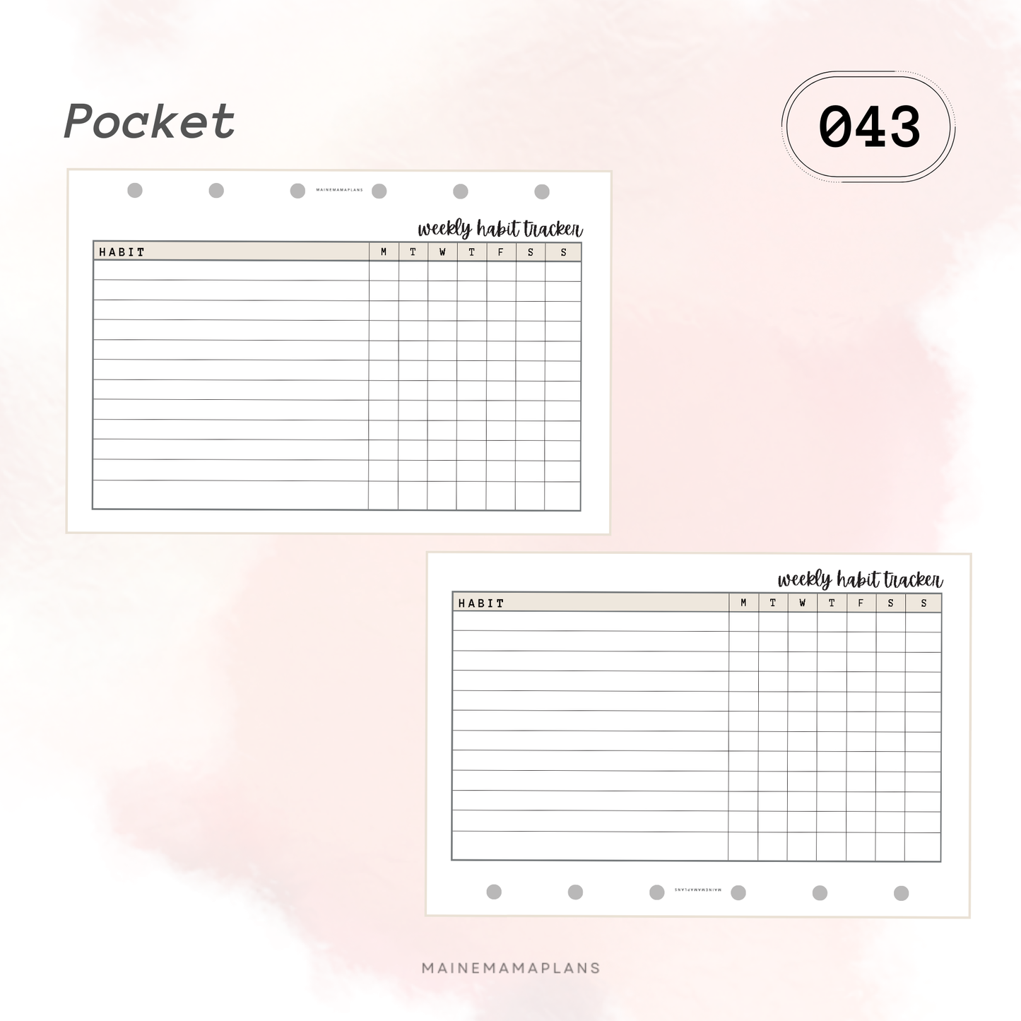043: Weekly Habit Tracker Insert