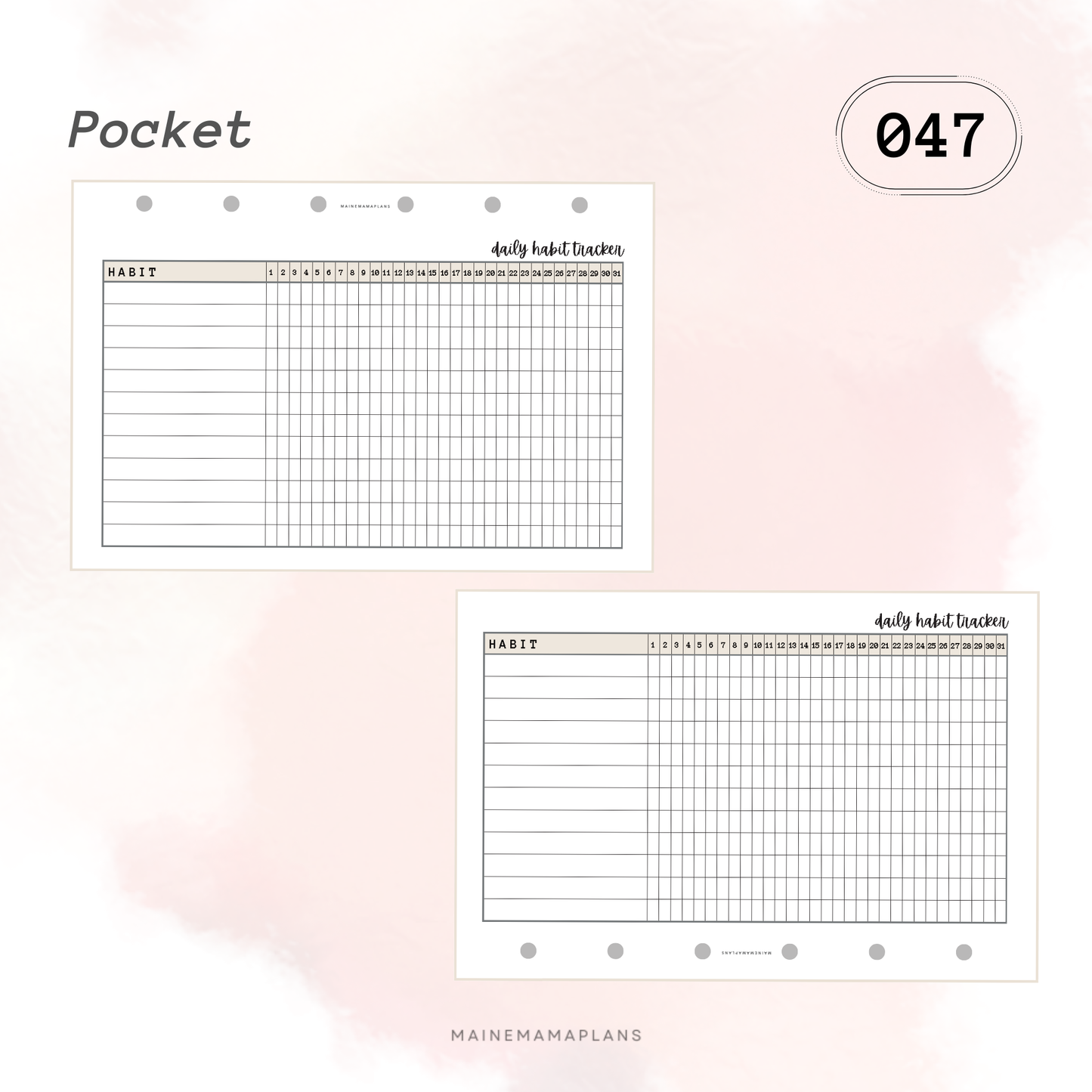 047: Daily Habit Tracker Insert