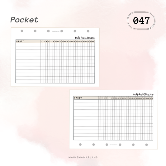 047: Daily Habit Tracker Insert