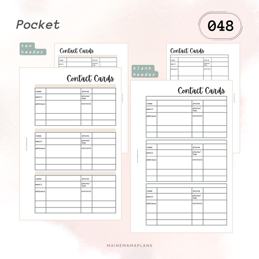 048: Contact Cards Insert