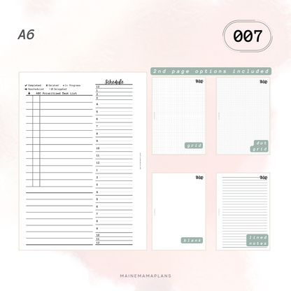 007: Undated Day on 2 Pages w/Schedule (24 Hour) BUNDLE - DO2P
