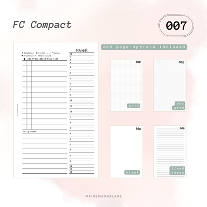 007: Undated Day on 2 Pages w/Schedule (24 Hour) BUNDLE - DO2P