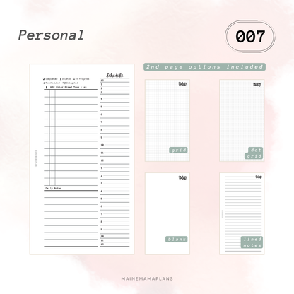 007: Undated Day on 2 Pages w/Schedule (24 Hour) BUNDLE - DO2P
